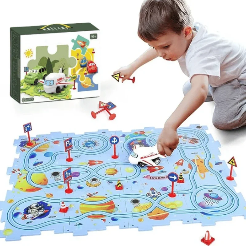 Board Game Race Track - Puzzle éducatif pour enfants, voiture de