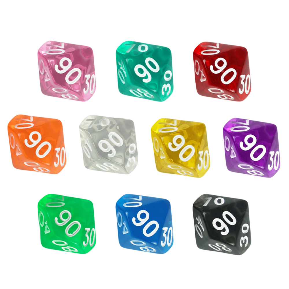 Board Game Digital - Jeu de dés D10(00-90) 10 pièces,