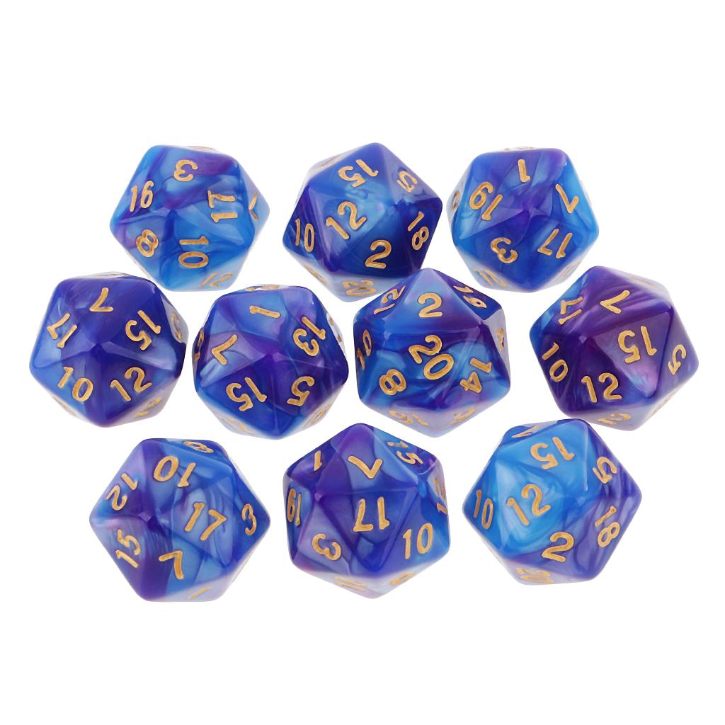 Board Game Digital - 10 pièces dés polyédriques 20 faces